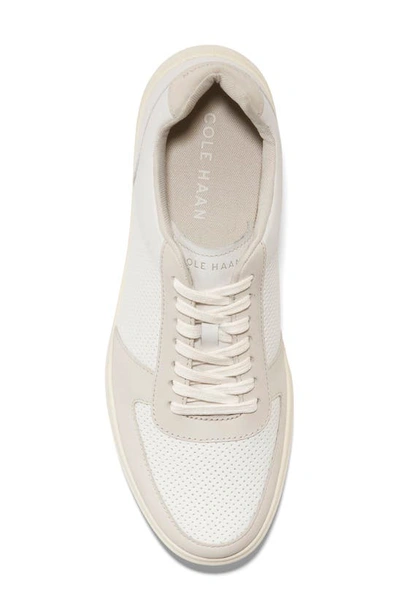 Shop Cole Haan Grand Crosscourt Modern Perforated Sneaker In Ivory/ Silver Birch
