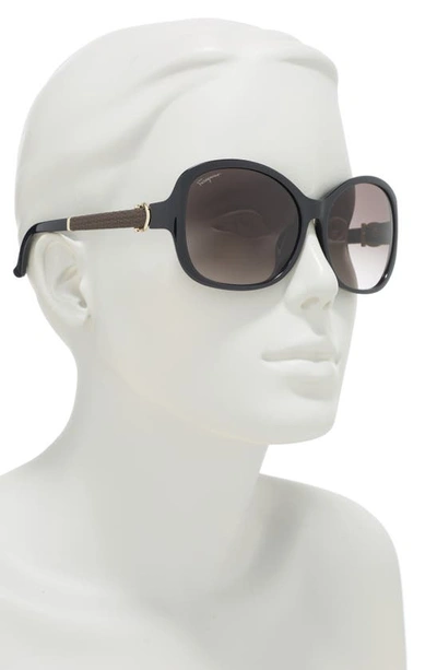 Ferragamo Salvatore  59mm Square Sunglasses In Black
