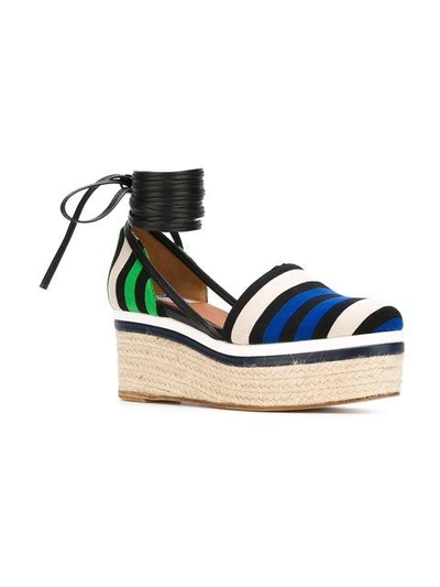 Shop Lanvin Striped Platform Espadrilles