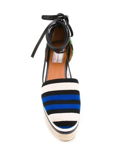 Shop Lanvin Striped Platform Espadrilles