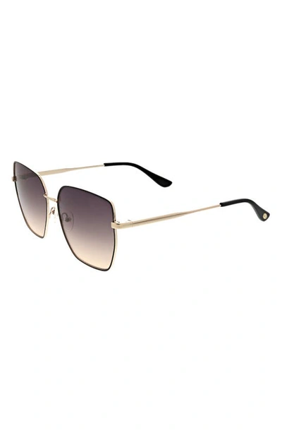 Shop Oscar De La Renta Oversize Sunglasses In Gold/black