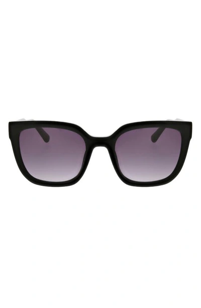 Shop Oscar De La Renta Modern Square Sunglasses In Black