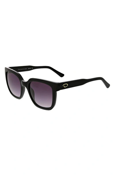 Shop Oscar De La Renta Modern Square Sunglasses In Black