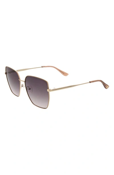Shop Oscar De La Renta Oversize Sunglasses In Gold/neutral