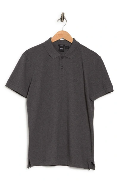 Shop Hugo Boss Piro Solid Regular Fit Polo In Medium Grey