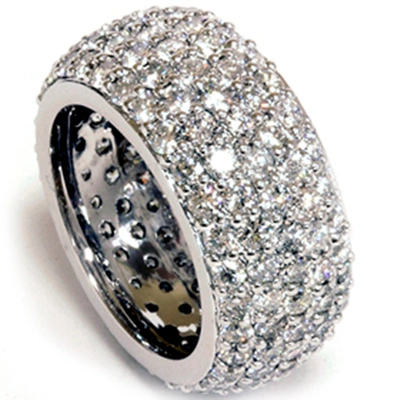 Pompeii3 5 3/4ct Pave Diamond Eternity Wedding Anniversary Ring In Multi