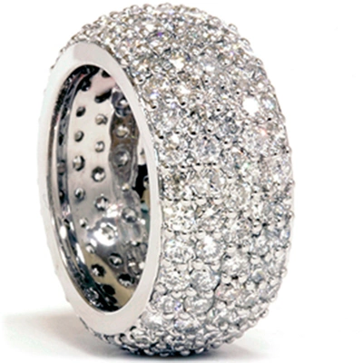 Pompeii3 5 3/4ct Pave Diamond Eternity Wedding Anniversary Ring In Multi