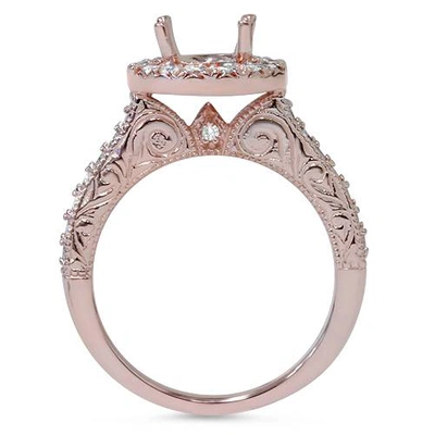 Pompeii3 1ct Vintage Engagement Wedding Ring Semi Mount Set 14k Rose Gold In Multi