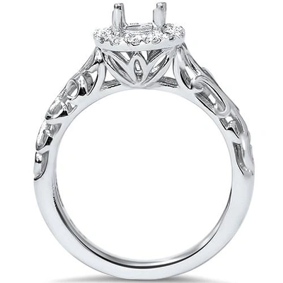 Pompeii3 1/10ct Vintage Halo Diamond Engagement Setting 950 Platinum In Multi