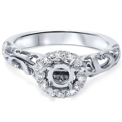 Pompeii3 1/10ct Vintage Halo Diamond Engagement Setting 950 Platinum In Multi