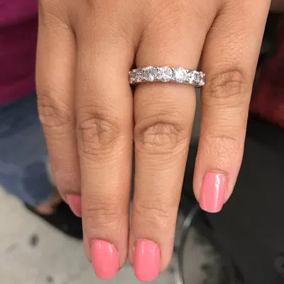 Pompeii3 5ct Prong Diamond Eternity Ring 14k White Gold In Multi