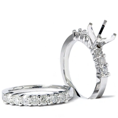 Pompeii3 1ct Diamond Engagement Matching Wedding Ring Setting In Multi