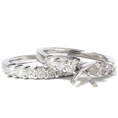 Pompeii3 1ct Diamond Engagement Matching Wedding Ring Setting In Multi