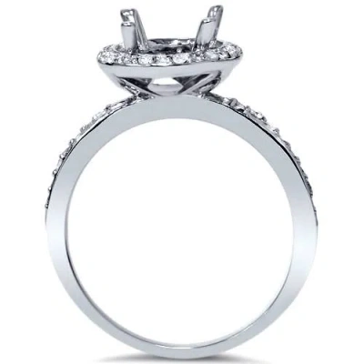 Pompeii3 1/5ct Vintage Halo Diamond Engagement Ring Semi Mount 14k White Gold In Multi