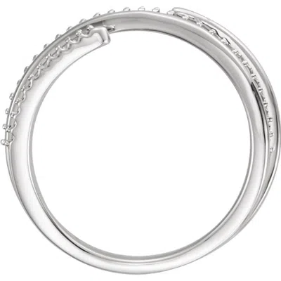 Pompeii3 14kt White 1/6 Ctw Diamond Negative Space Ring Right Hand Twist Ring In Multi