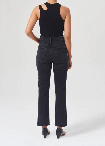 Shop Agolde Pinch Waist Kick Flare Stretch Jean In Panoramic In Black