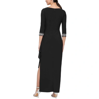 Shop Alex Evenings Womens Embellished Maxi Evening Dress In Black