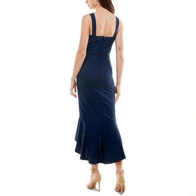 Shop Trixxi Juniors Womens High Low Midi Evening Dress In Blue