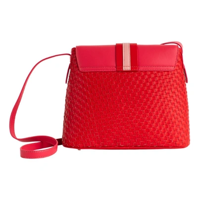 Gunas New York Kate Microfiber Crossbody Bag In Red