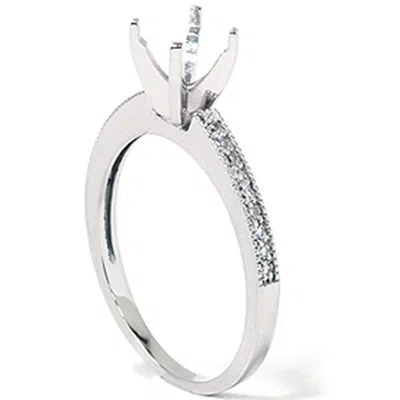 Pompeii3 1/10 Ct Diamond Engagement Semi Mount Ring 14k White Gold In Multi