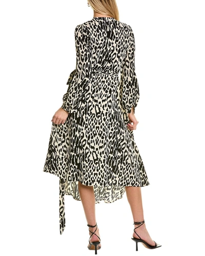 Shop Beulah Printed Wrap Dress In Black