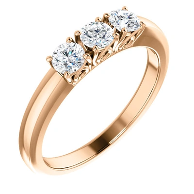 Pompeii3 5/8ct 3-stone Diamond Engagement Ring 14k White, Yellow, Or Rose Gold In Multi