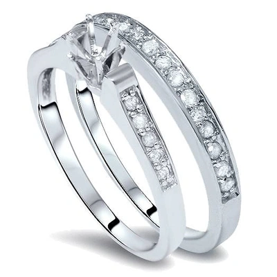 Pompeii3 Diamond Engagement Mount Matching 14k Wedding Ring Set In Multi