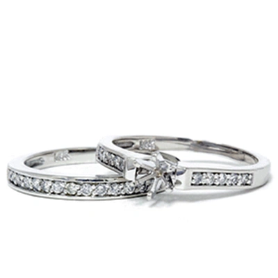 Pompeii3 Diamond Engagement Mount Matching 14k Wedding Ring Set In Multi