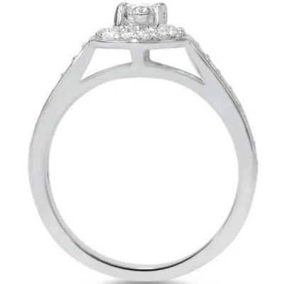Pompeii3 3/4ct Round Diamond Halo Engagement Ring 14k White Gold In Multi