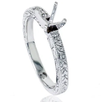 Pompeii3 1/10ct Vintage Diamond Ring Setting 14k White Gold In Multi