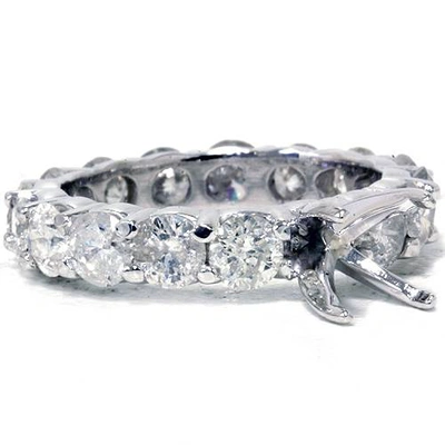 Pompeii3 4ct Huge Real Diamond Eternity Ring Setting Mount In Multi