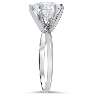 Pompeii3 2 1/15ct Round Diamond Solitaire Engagement Ring 14k White Gold In Multi