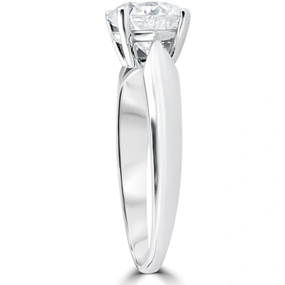 Pompeii3 1 1/2ct Cushion Diamond Solitaire Engagement Ring 14k White Gold Enhanced In Multi