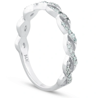 Pompeii3 1/8ct Diamond Infinity Wedding Ring Womens Stackable Wedding Band 14k White Gold In Multi
