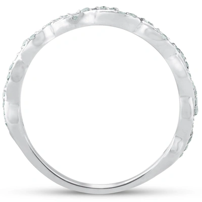 Pompeii3 1/8ct Diamond Infinity Wedding Ring Womens Stackable Wedding Band 14k White Gold In Multi