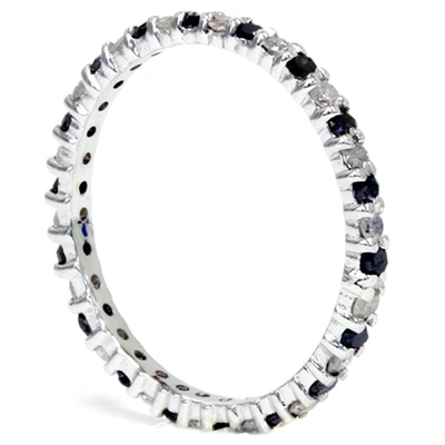 Pompeii3 1/2ct Black & White Diamond Eternity Ring 14k White Gold In Multi