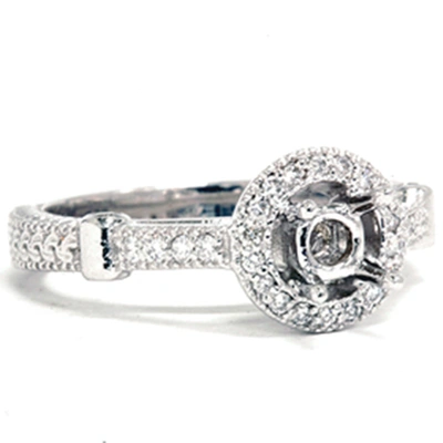 Pompeii3 Diamond Engagement Ring Setting Semi Mount Ring 14k White Gold In Multi
