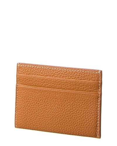 Shop Burberry Tb Leather Card Holder In Brown