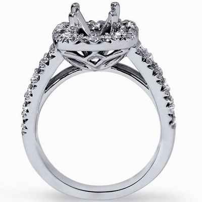 Pompeii3 1ct Cushion Halo Engagement Ring Setting 14k White Gold In Multi