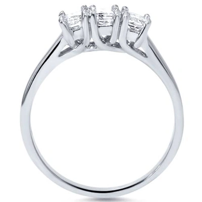 Pompeii3 5/8ct Three Stone Diamond Ring 14k White Gold In Multi