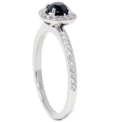 Pompeii3 5/8ct Black & White Diamond Ring 14k White Gold In Multi