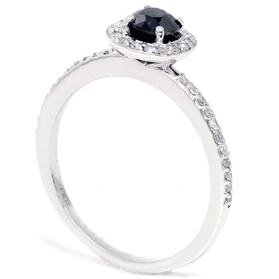 Pompeii3 5/8ct Black & White Diamond Ring 14k White Gold In Multi