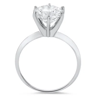 Pompeii3 2 1/2ct Round Diamond Solitaire Engagement Ring 14k White Gold In White