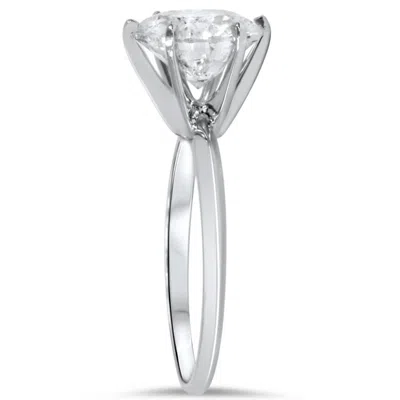 Pompeii3 2 1/2ct Round Diamond Solitaire Engagement Ring 14k White Gold In White