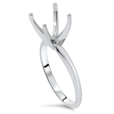 Pompeii3 Four Prong Solitaire Engagement Ring Setting 14k White Gold In Multi