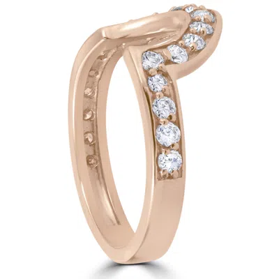 Pompeii3 1/2 Cttw 14k Yellow Gold Diamond Curved Contour Band For Forever Us 2 Stone Ring In Multi