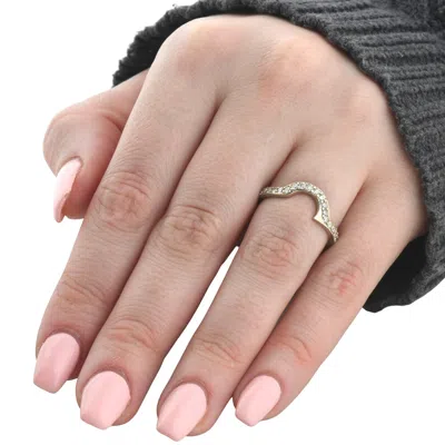 Pompeii3 1/2 Cttw 14k Yellow Gold Diamond Curved Contour Band For Forever Us 2 Stone Ring In Multi