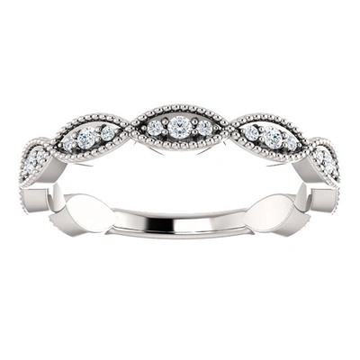 Pompeii3 1/5ct Diamond Wedding Ring Womens Stackable Anniversary Ring 14k White Gold In Multi