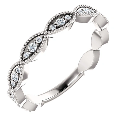 Pompeii3 1/5ct Diamond Wedding Ring Womens Stackable Anniversary Ring 14k White Gold In Multi