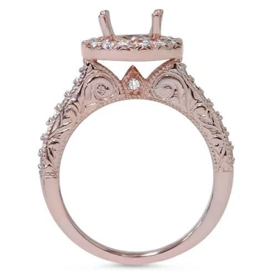 Pompeii3 1/3ct Vintage Halo Diamond Ring Setting 14k Rose Gold In Multi